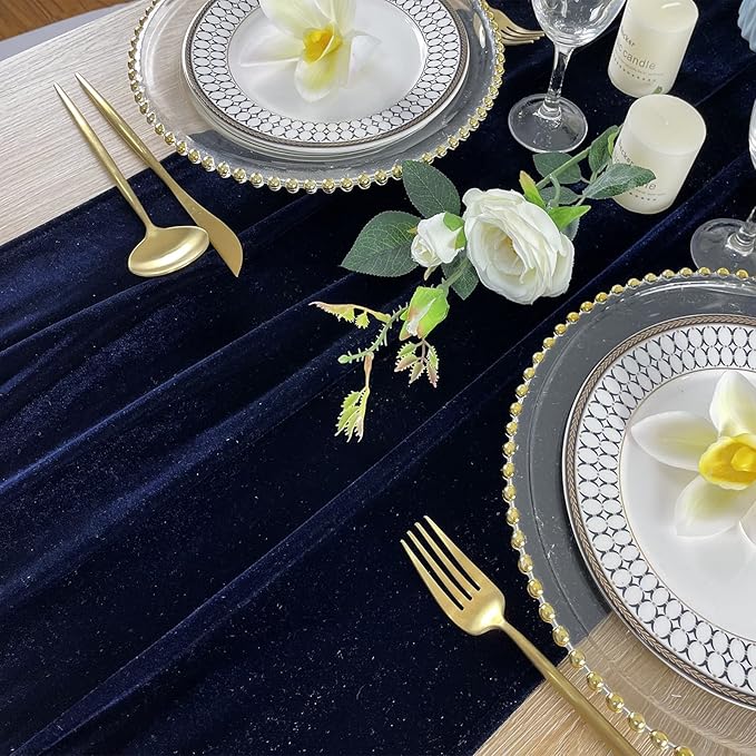 Luxurious Velvet Table Runner, 10ft Wedding Reception Decorations, 20x120inch - Image 6