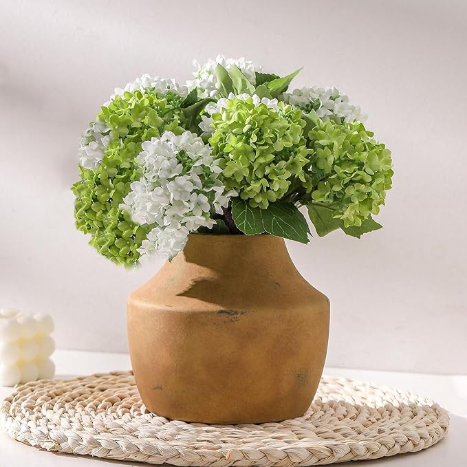 Mitt&Ditt Ceramic Flower Vase, 5.3 inch Pottery Farmhouse Rustic Vase, by MittDitt