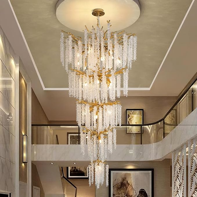 YUYI Upgraded 118'' Long Crystal Chandelier - Image 2