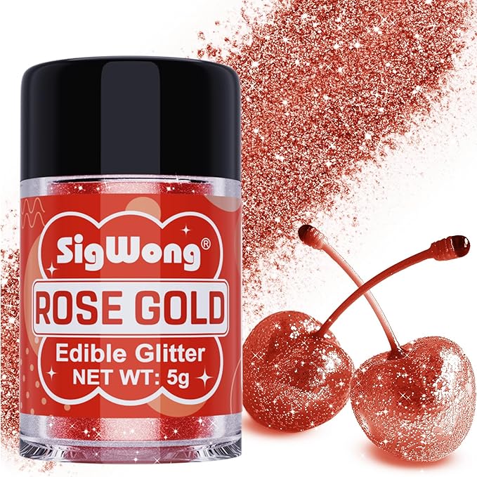 Rose Gold Edible Glitter - 5g Food Grade Cake Decorating Shimmering Glitter by WelcometotheSigWong
