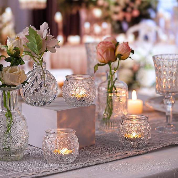 DARJEN 12Pcs Clear Votive Candle Holders - Image 3