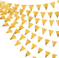 Gold Party Decorations Metallic Fabric Triangle Pennant Banner Gold Flag by pinkblume