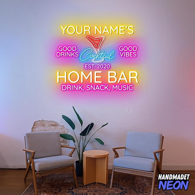 Personalized Cocktail Neon Sign Accessories, Custom Home Bar, Man Cave Decor - Image 5