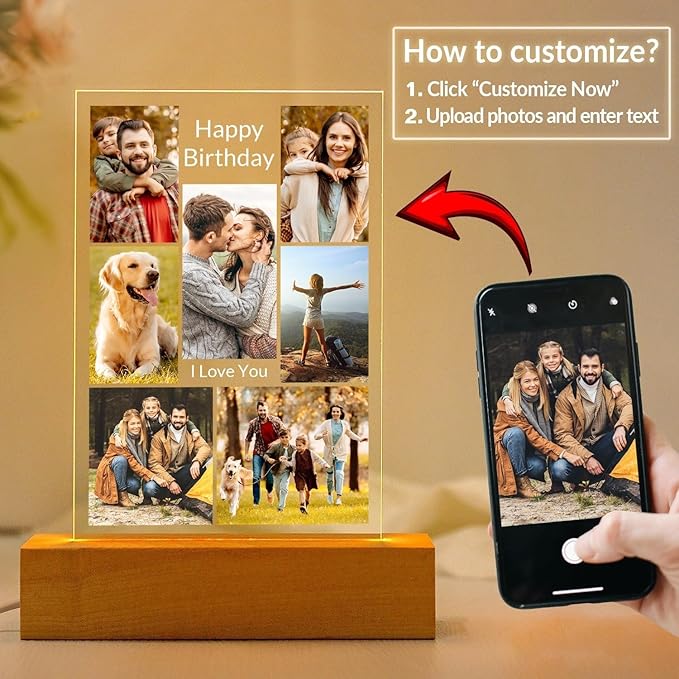 Personalized Birthday Gifts for Women and Men, Custom Picture Frames - Image 2