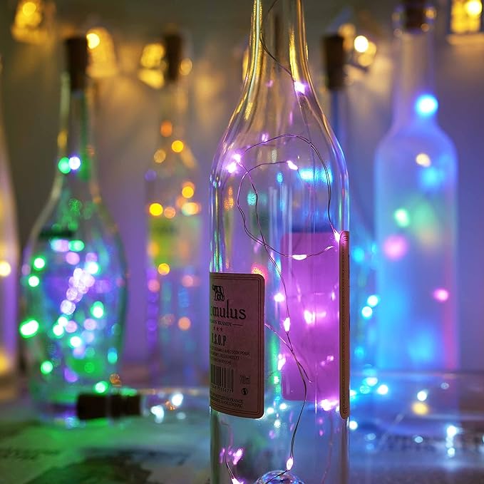 10 Pack Bottle Cork Lights 10 LED Wine Bottle Battery Powered Lights Copper - Image 6