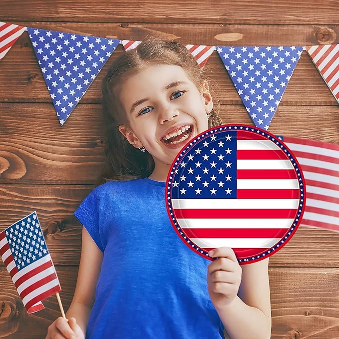 Gatherfun American Flag Patriotic Party Supplies Disposable Napkins and Paper - Image 3