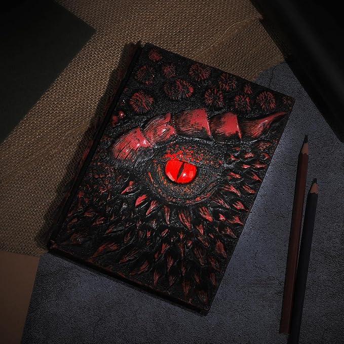 molshine A5 3D Dragon Embossed Journal, Resin Engraving Notebook, Retro Diary - Image 6