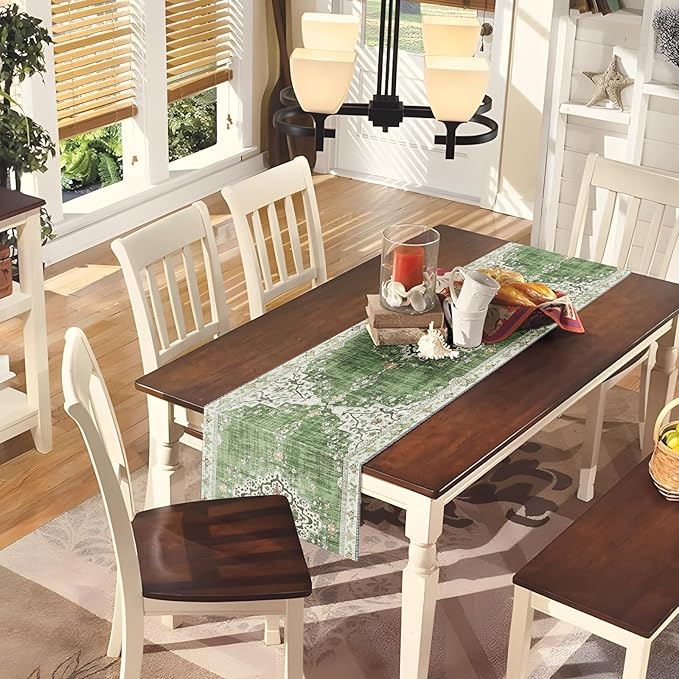 Snycler Table Runner Boho Table Runners Vintage Elegant Farmhouse Table Center - Image 2