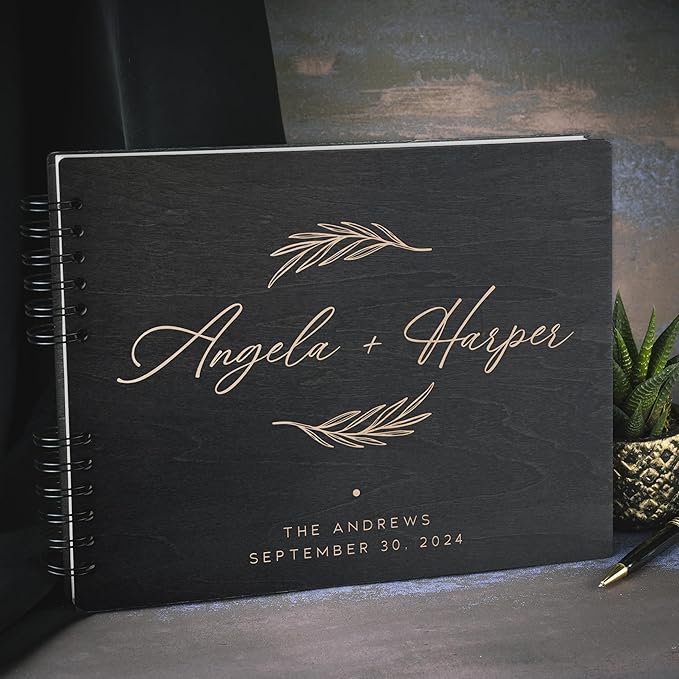 Personalized Wood Wedding Guest Book - Image 8