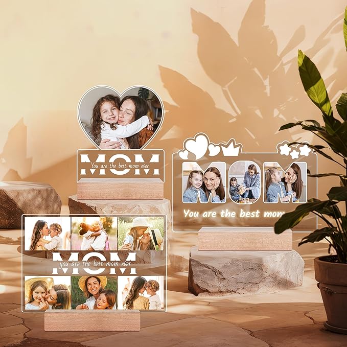 Personalized Birthday Gifts for Mom from Daughter and Son, Custom Heart Picture - Image 8