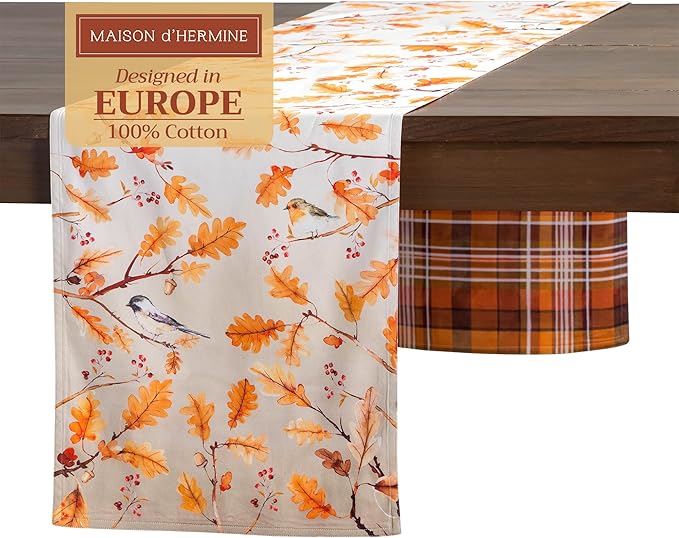 Maison d' Hermine Table Runner 100% Cotton Double Layer Table Runners 72 inches by MaisondHermine