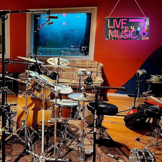 Live Music Neon Sign, Mirror LED Light Wall Décor - Image 3