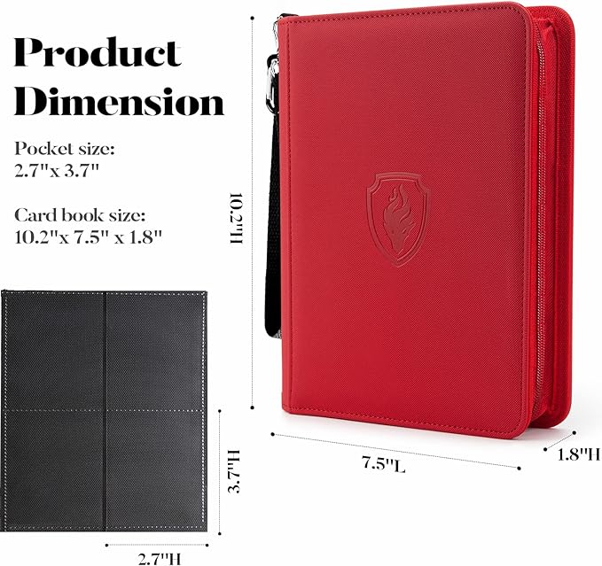 4 Pocket Card Binder for 320 Cards, Fabmaker Premium Zip Trading Card Binder - Image 6