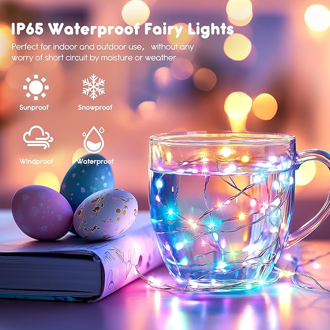 Minetom 12 Pack Pastel Fairy Lights Battery Operated String Lights - 7ft 20 LED - Image 4
