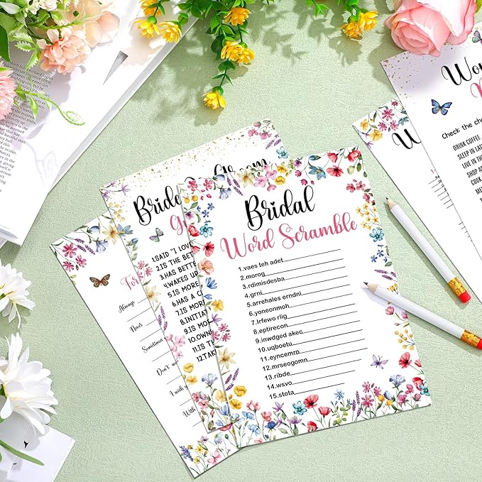 Teling 145 Pieces Bridal Shower Game Bridal Shower Favors Set Wedding Games - Image 4