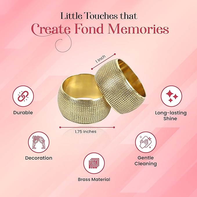 Gold Napkin Rings Set of 12 - Image 3