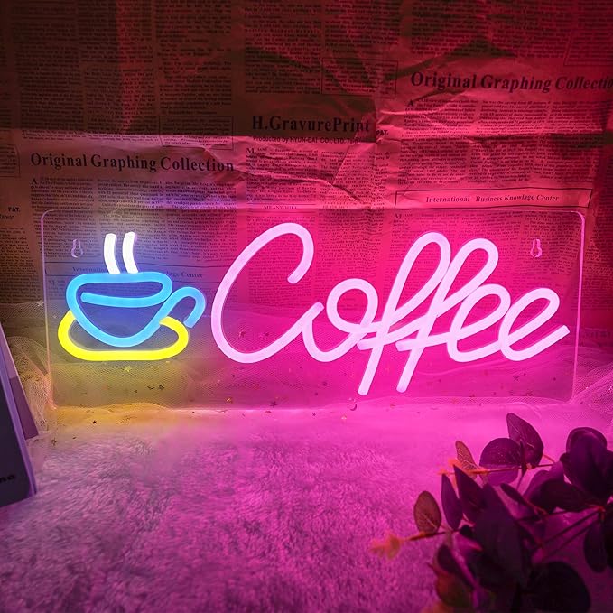 Coffee Neon Sign, Dimmable Coffee Bar Signs by YSMNDE