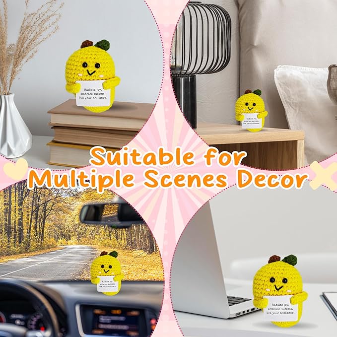 Crochet Emotional Support Mango-Handmade Mental Health Gifts - Image 6
