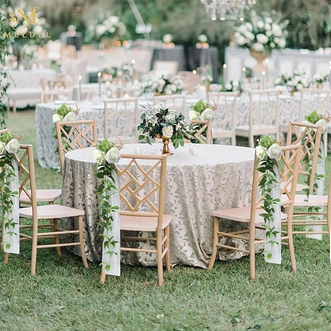 Meldel Wedding Chair Decorations Aisle Floral Set of 10 Artificial Flowers - Image 2