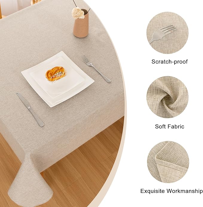 Hiasan Faux Linen Rectangle Tablecloth - Image 4