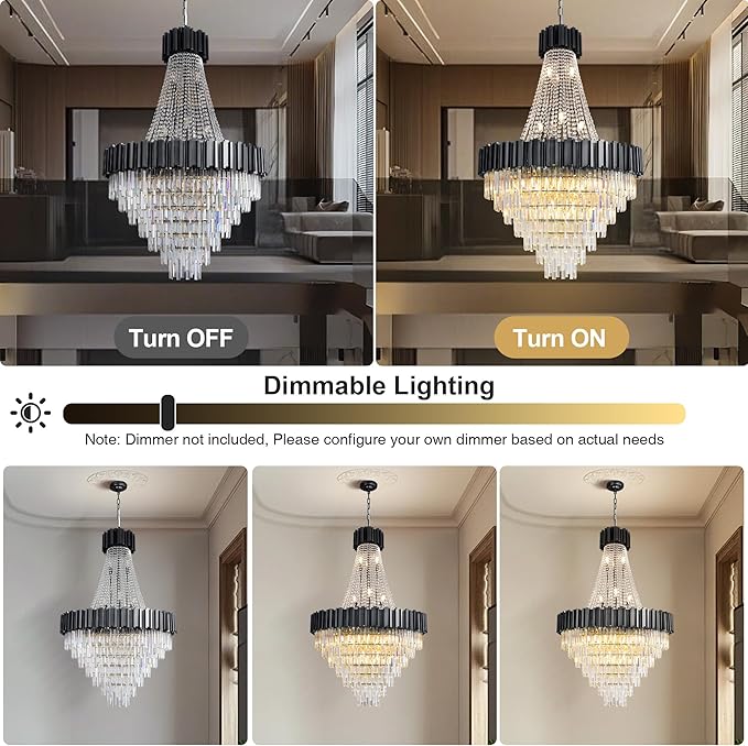 54" Luxury Long Crystal Chandelier - Image 6