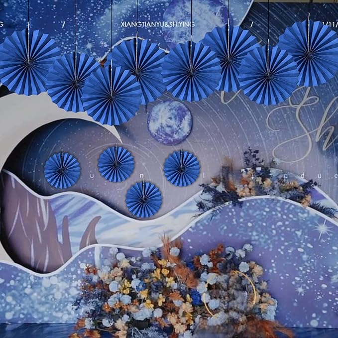 HQZ Blue Party Hanging Fans DIY Set - Image 6