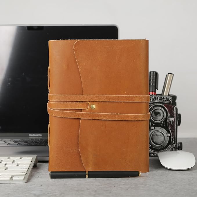 Handmade Leather Journal/Writing Notebook Diary/Bound Daily Notepad - Image 8