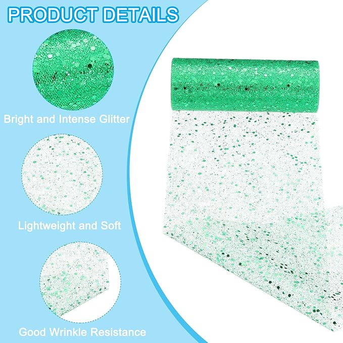 PATIKIL Tulle Fabric Rolls, 6 Inch by 10 Yards Fabric Spool Tulle Sparkling - Image 3