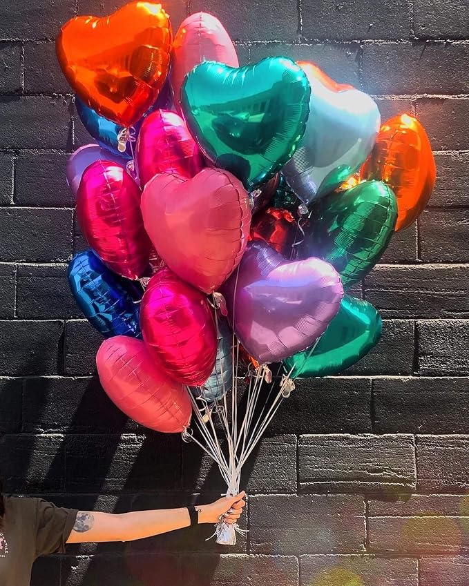 10pcs Pearl Purple Heart Balloons - Image 3