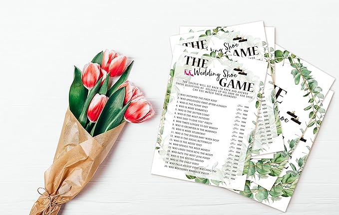 Bridal Shower Game Cards, Wedding Shoe Game, Tropical Jungle Theme Engagement - Image 4