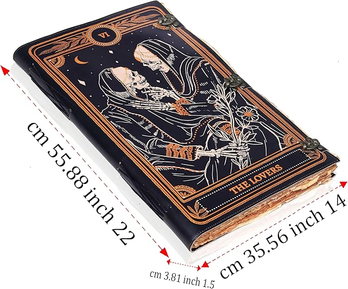 cuero Book of Spells Leather Journal Deckle Edge Paper Grimoire Printed Journal - Image 4