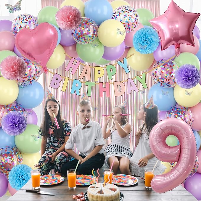 Pastel 9th Birthday Party Decorations - Image 5