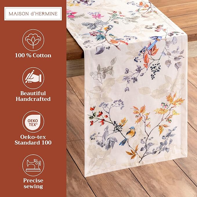 Maison d' Hermine Table Runner 100% Cotton Single Layer Table Runners 72 inches - Image 2