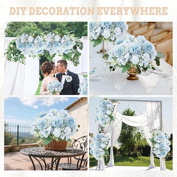 12 Packs Peonies Artificial Flowers, Silk Artificial Peonies Flowers Fake Peony - Image 8