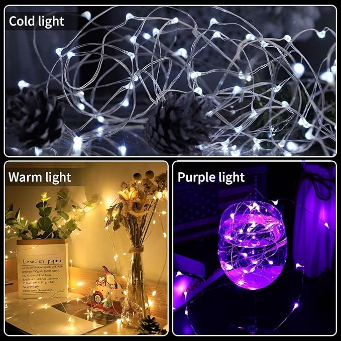 Aogist Led Fairy Lights 3 Modes Battery Operated String Lights Waterproof - Image 5