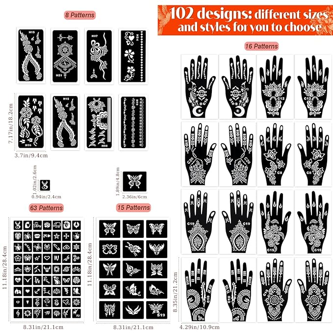 Temporary Tattoos Stencils Kit, Temporary Tattoos Kit - Image 7