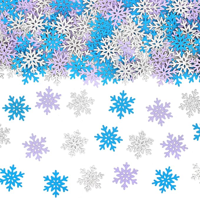 200PC Winter Wonderland Birthday Decorations Silver Blue Purple Snowflake by Vofrise