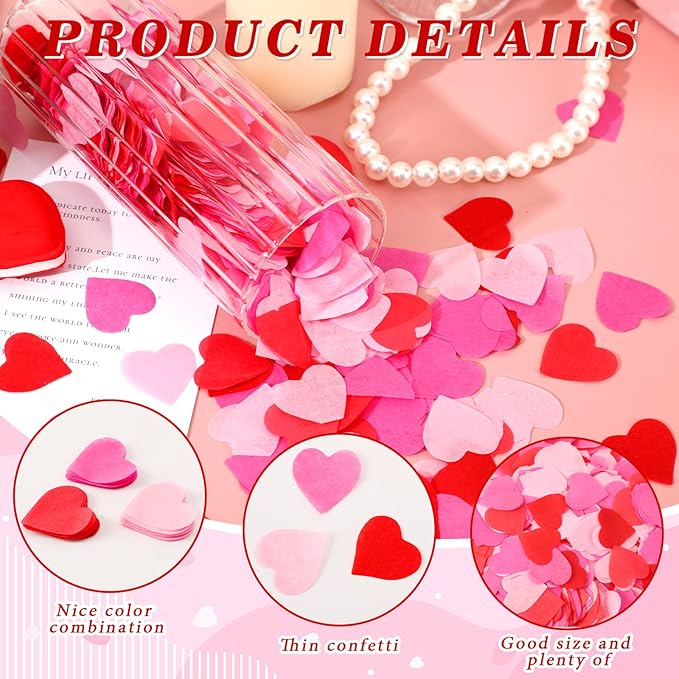MARFOREVER Valentine's Day Heart Paper Confetti - Image 3