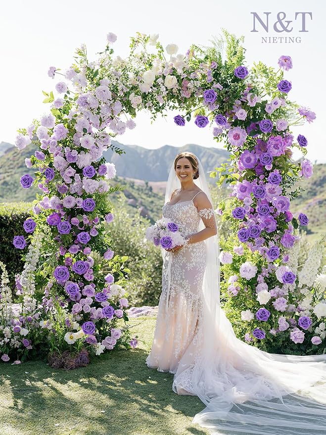 N&T NIETING Artificial Flowers Purple Roses - Image 4