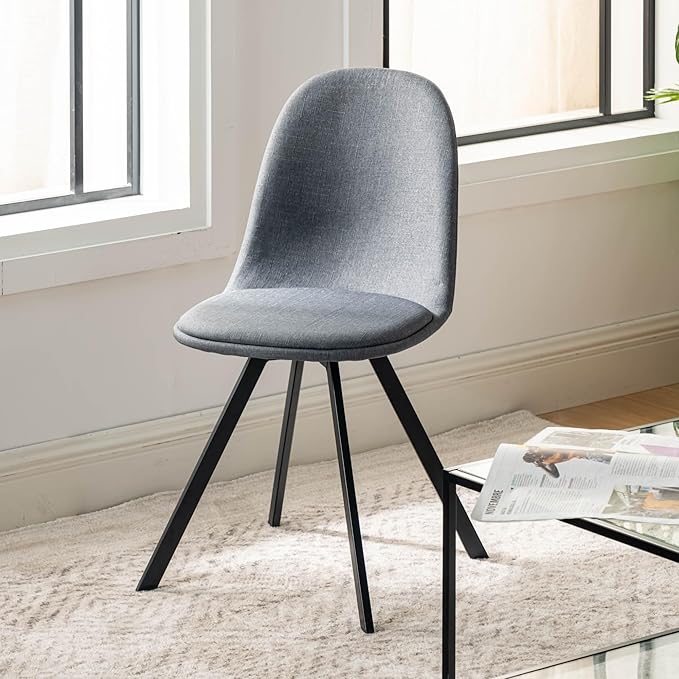 Homy Casa Swivel Dining Chairs Set of 4, 360° Rotating Side Chairs, Mid Century - Image 4