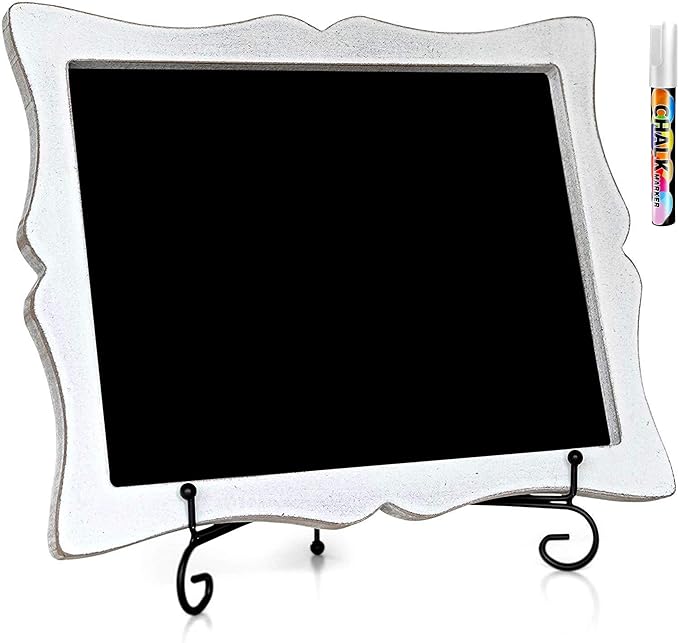 Small Chalkboard Sign with Easel + White Liquid Chalk Marker | Hanging or by OakLetters