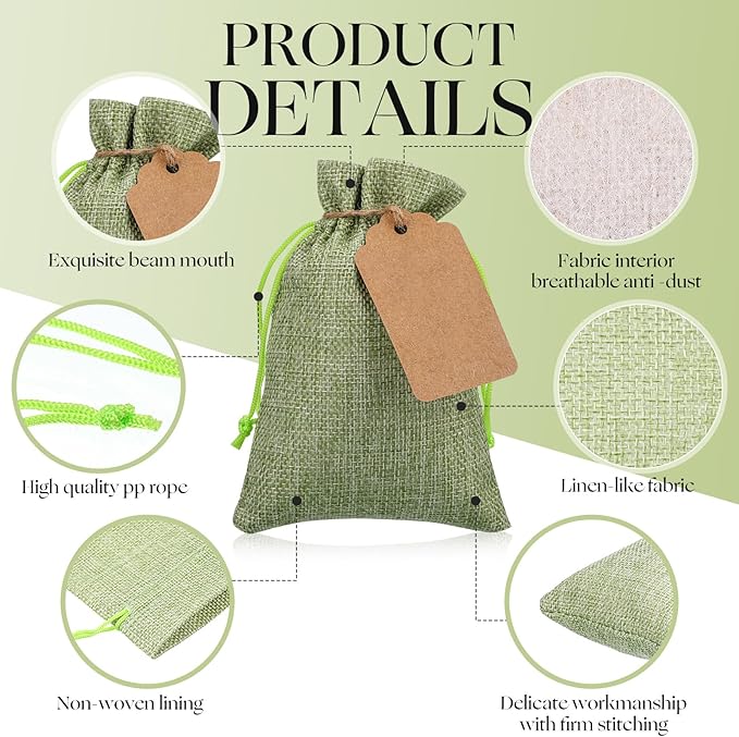 Woanger 100 Pcs Burlap Gift Bags - Image 3