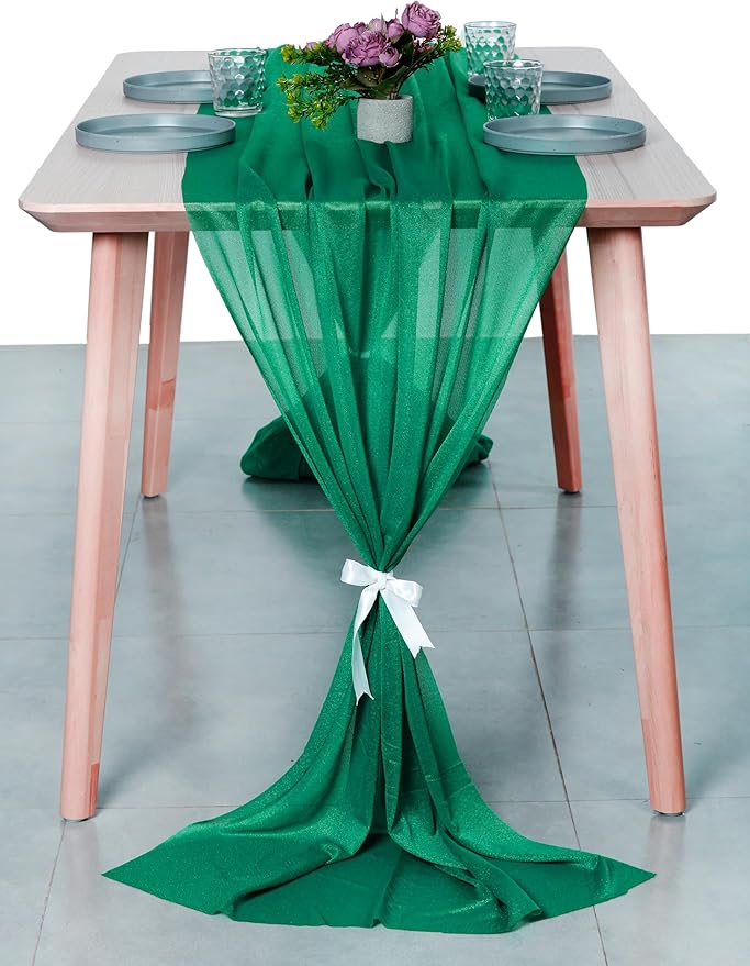 MDS 2 Pack 10ft Chiffon Table Runner 29 x 120 Inches Sheer Wedding Runner - Image 7