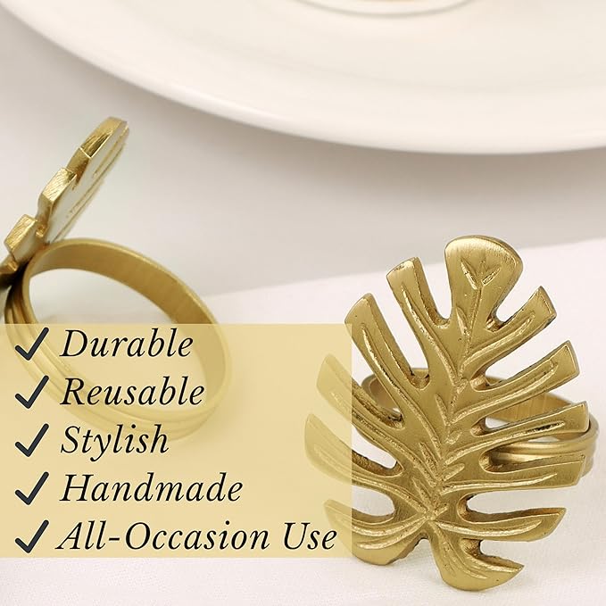 Napkin Rings Set of 12 Metal Napkin Holder Cuffs - Image 7