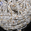 Song Xi 90pcs 4mm Natural Gray Labradorite Gemstone Beads Faceted Round Loose by SongXi