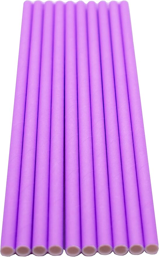 Pack of 300 Pastel Purple Biodegradable 4-Ply Paper Drinking Straws - Image 4