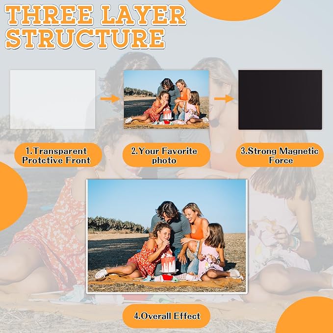 VNDUEEY 15 Pack Magnetic Picture Frames 2.5x3.5, Reusable Pocket Photo Frames - Image 3