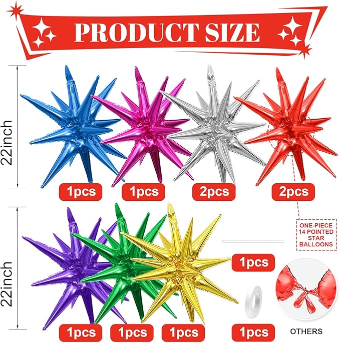 Colorful Star Balloons - Image 2