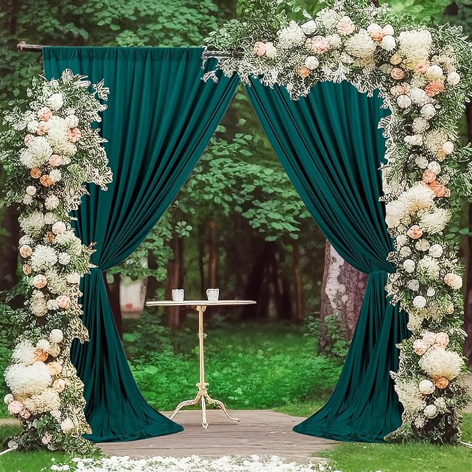 MEETSKY 10ft x 8ft Hunter Green Backdrop Curtains by MEETSKY