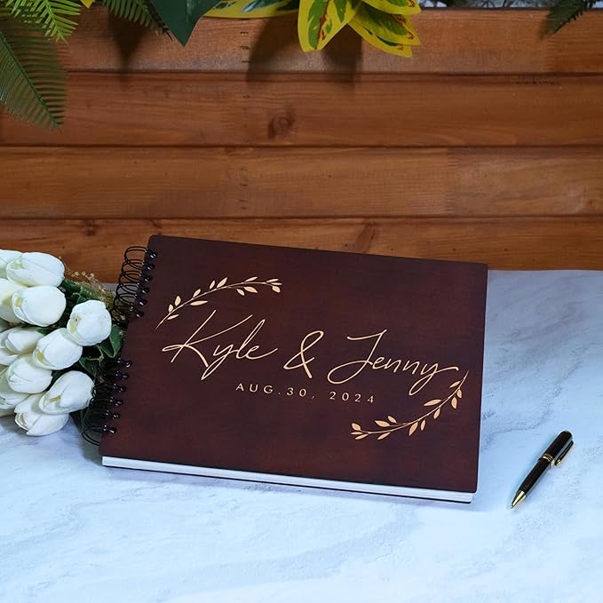 Personalized Wood Wedding Guest Book - Image 5